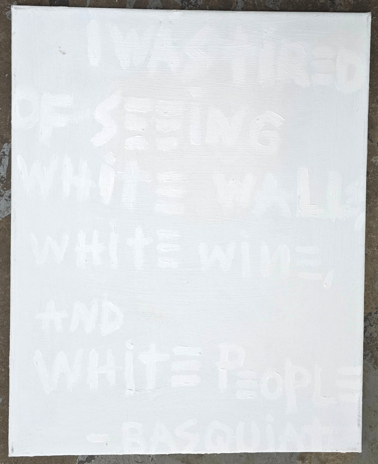 "A BASQUIAT QUOTE in WHITE" image 0